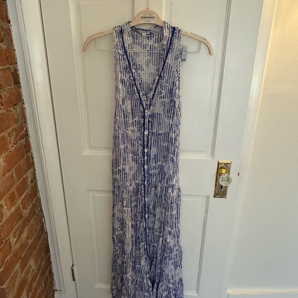 Poupette St Barth and White Sleeveless Maxi Dress - medium
